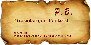 Pissenberger Bertold névjegykártya